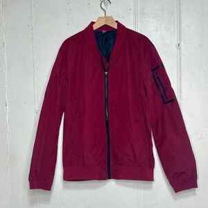 MSX Michael Strahan L wine‎ red performance bomber jacket